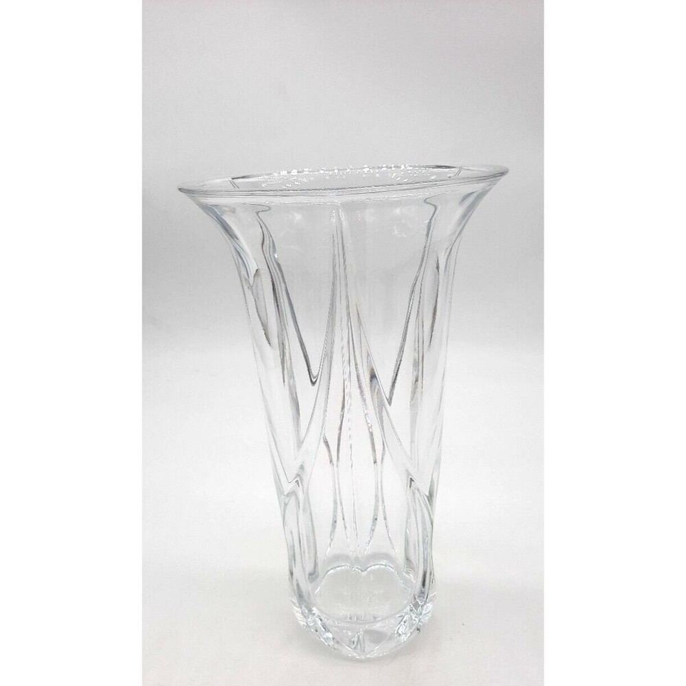 Vintage Nachtmann Heavy Lead Clear Crystal Large 10.9" Crocus Vase Germany